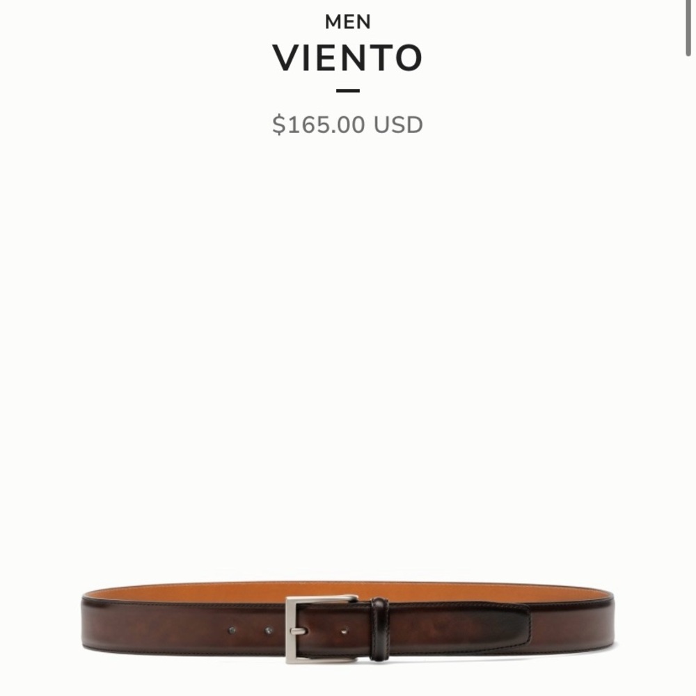 Magnanni Men's Brown Leather Belt 34